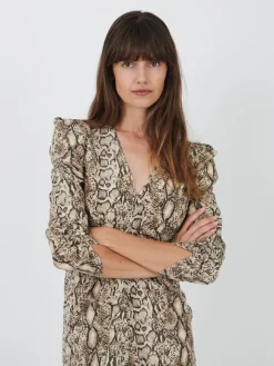 Albini Dress in Natural Python