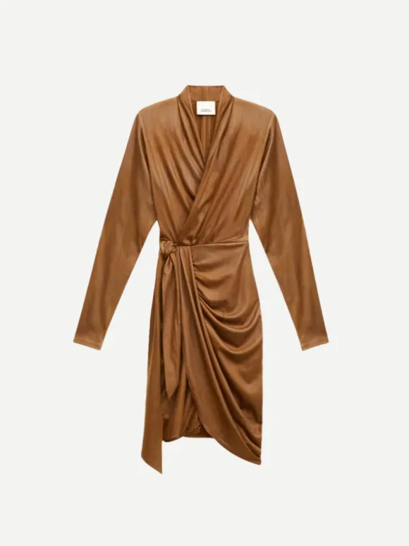 Aleora Dress in Cognac