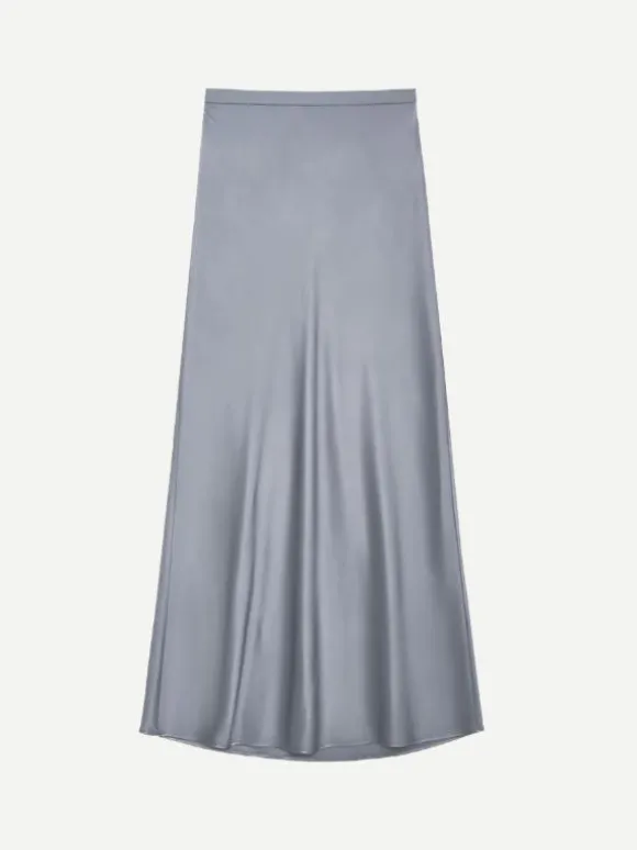 Bar Silk Skirt in Grey