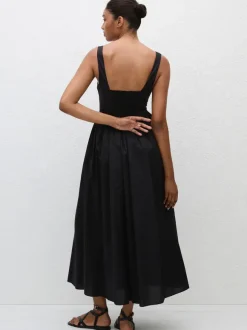 Bralette Midi Dress in Black