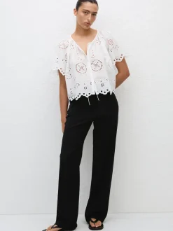 Broderie Blouse in White