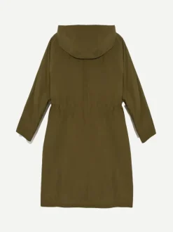 Cape Style Technical Coat in Army Green
