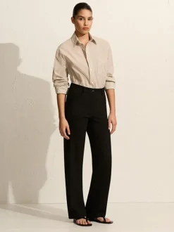 Classic Stripe Shirt in Taupe Pinstripe