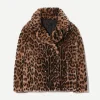 Cleophee DB Short Shearling Coat in Leopard Print