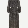 Dalida Dress in Black/Ochre