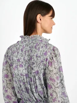 Dalida Dress in Ecru/Lilac