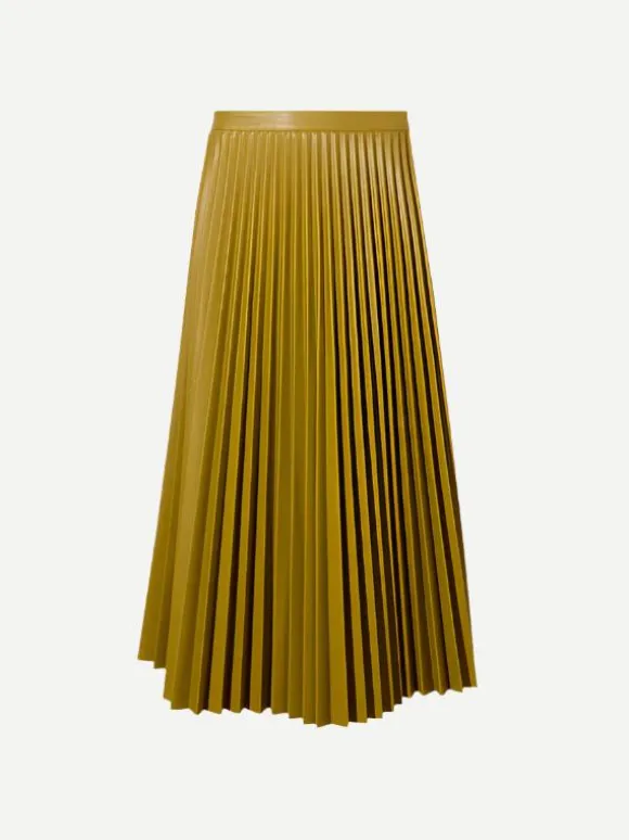 Daphne Faux Leather Skirt in Chai