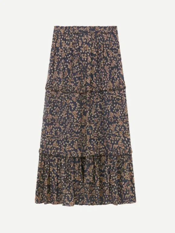 Diya Skirt in Black/Ochre