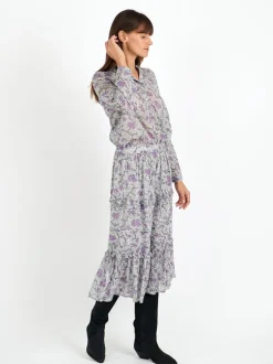 Diya Skirt in Ecru/Lilac