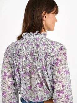Dubna Top in Ecru/Lilac