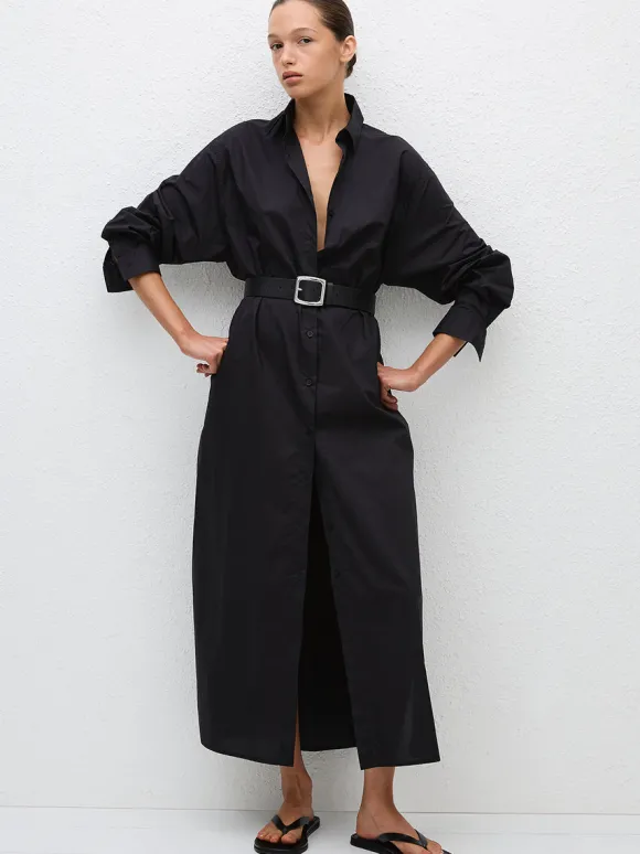 Everyday Shirt Dress in Black