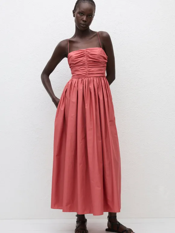 Gathered Bodice Dress in Rose