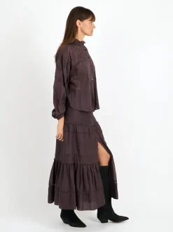 Gihane Skirt in Dark Plum