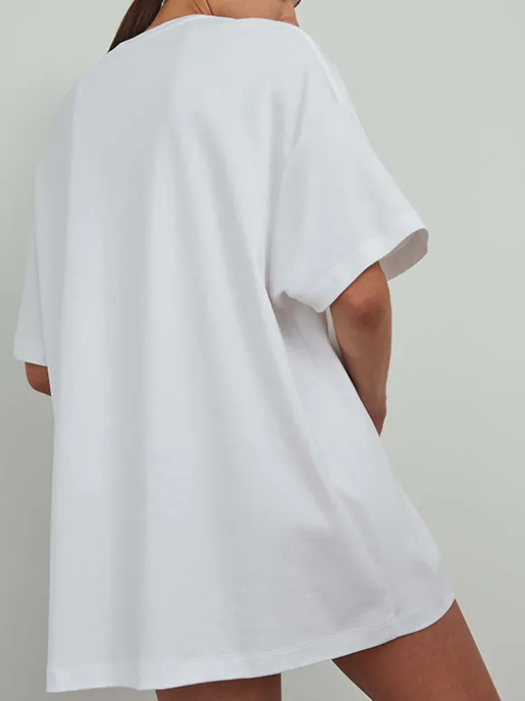 HB Oversized Tee in Off White