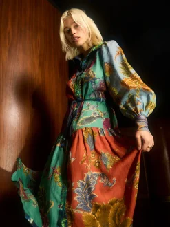 Juno Midi Shirt Dress in Spliced