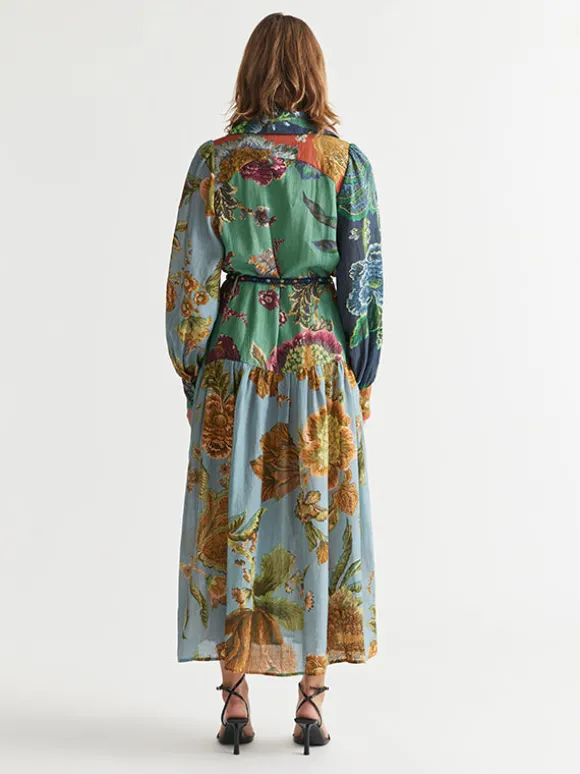 Juno Midi Shirt Dress in Spliced