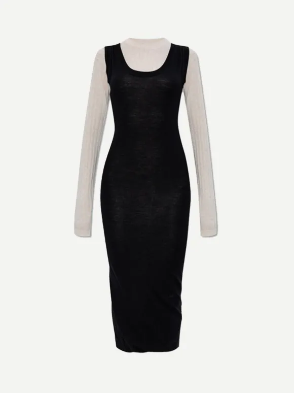 Layered Maxi Dress in Black