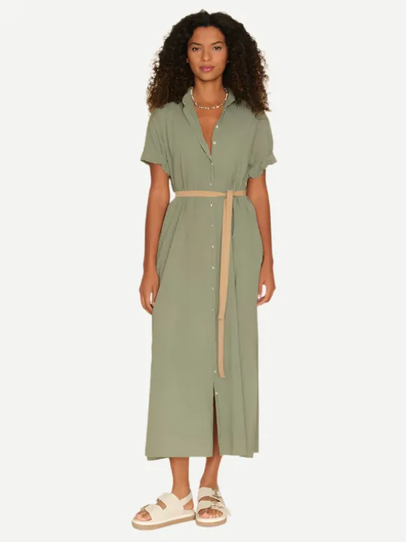 Linnet Dress in Green Army