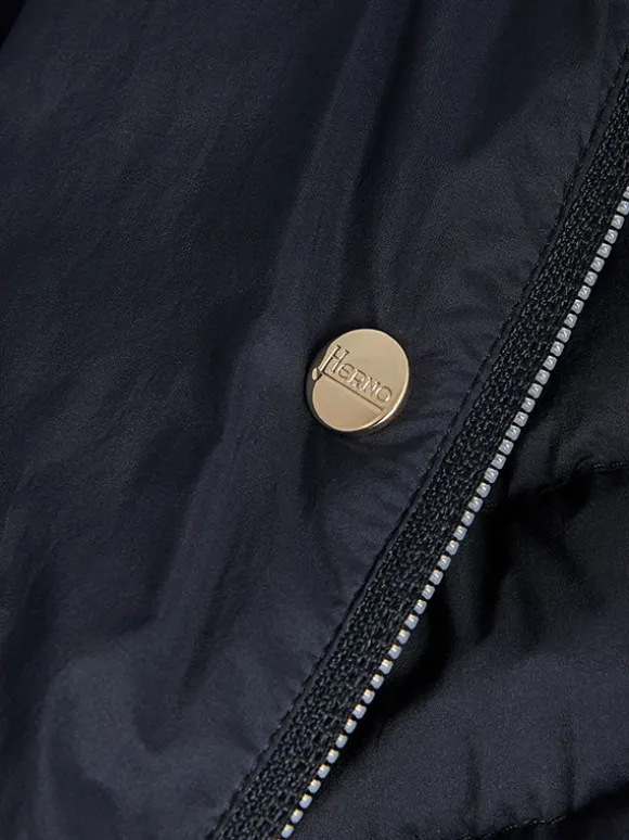Longline Puffer Jacket in Blu