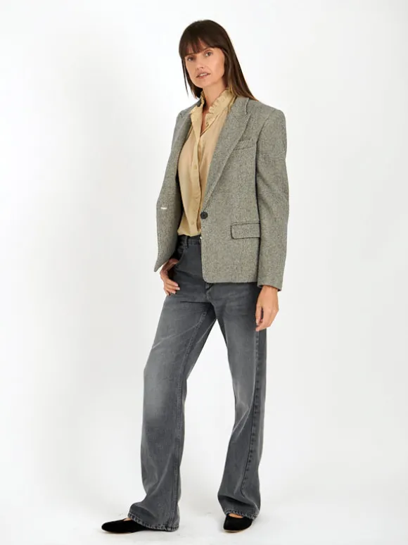 Louison Jacket in Black/Ecru