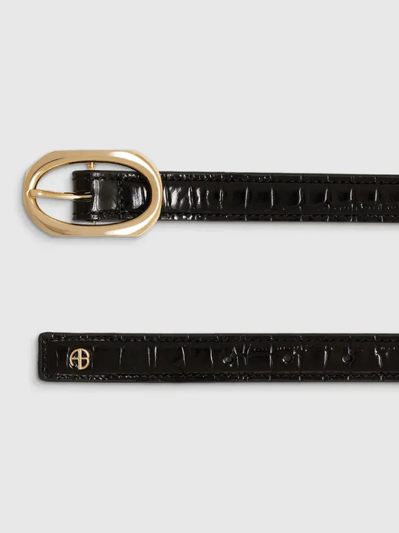 Mara Belt in Black Embossed