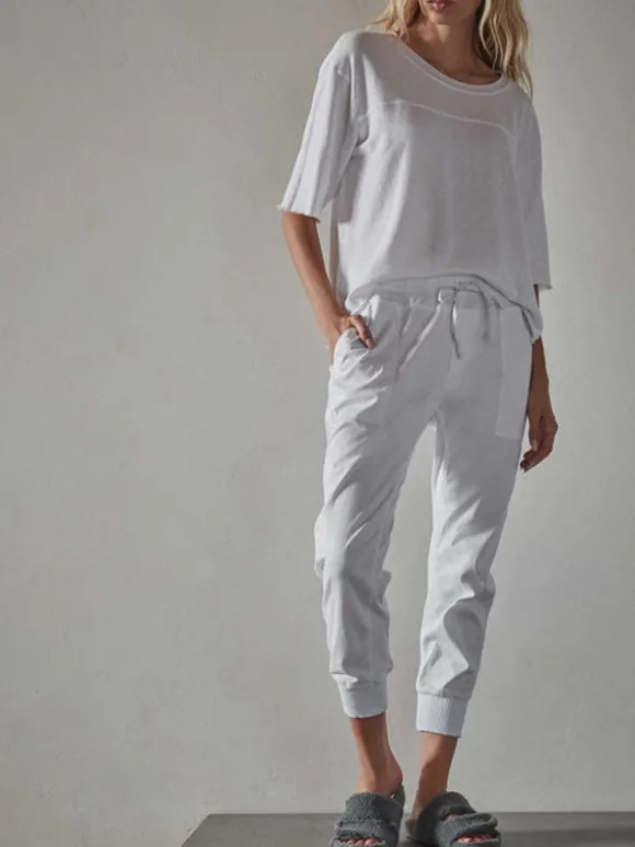 Mixed Media Pant in White