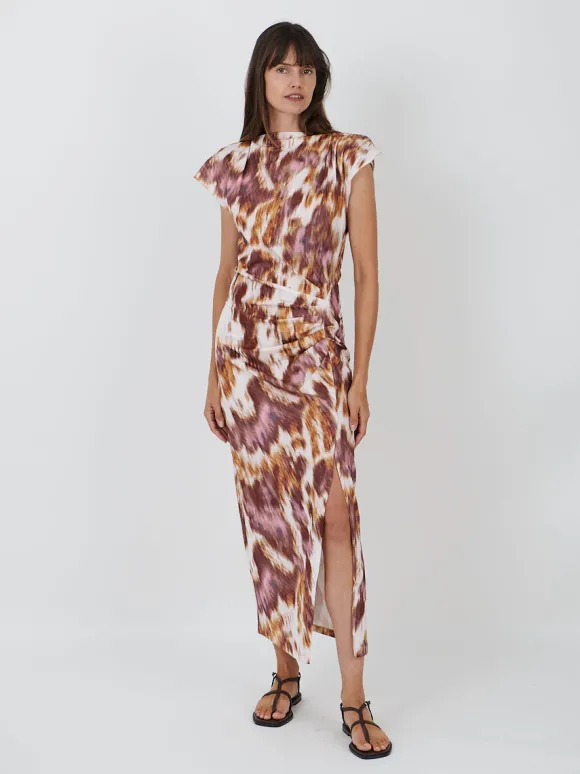 Nadela Dress in Ecru/Ochre