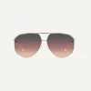 Oversized Aviator Sunglasses in Rose Gold