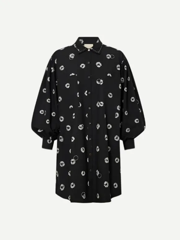 Pistis Shirtdress in Black/White