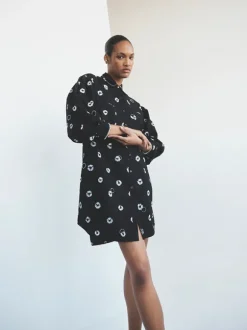 Pistis Shirtdress in Black/White