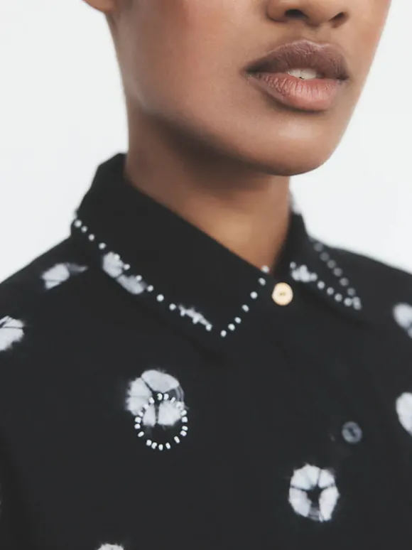 Pistis Shirtdress in Black/White