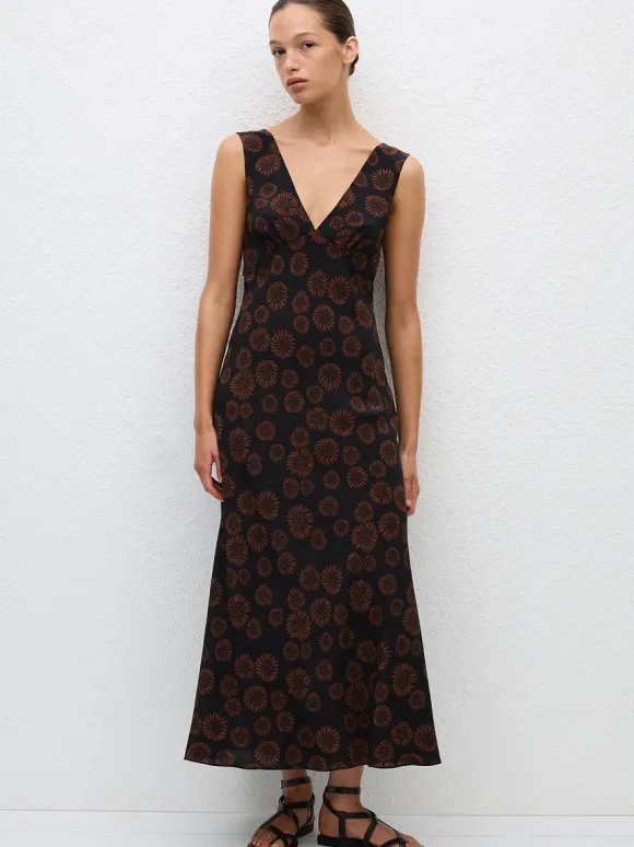 Plunge Slip Dress in Panama