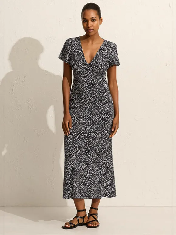 Short Sleeve Bias Dress in Dandelion