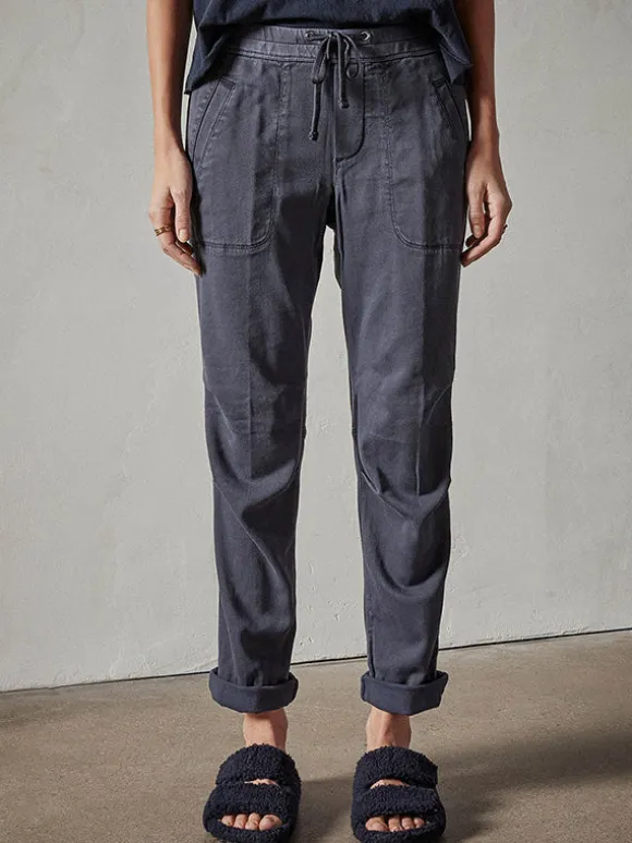 Soft Drape Utility Pant in Blue Oil