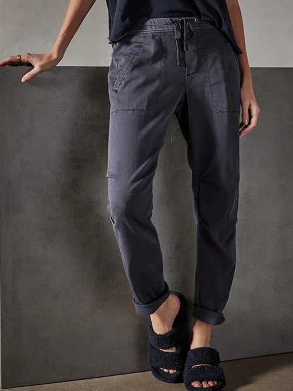 Soft Drape Utility Pant in Blue Oil