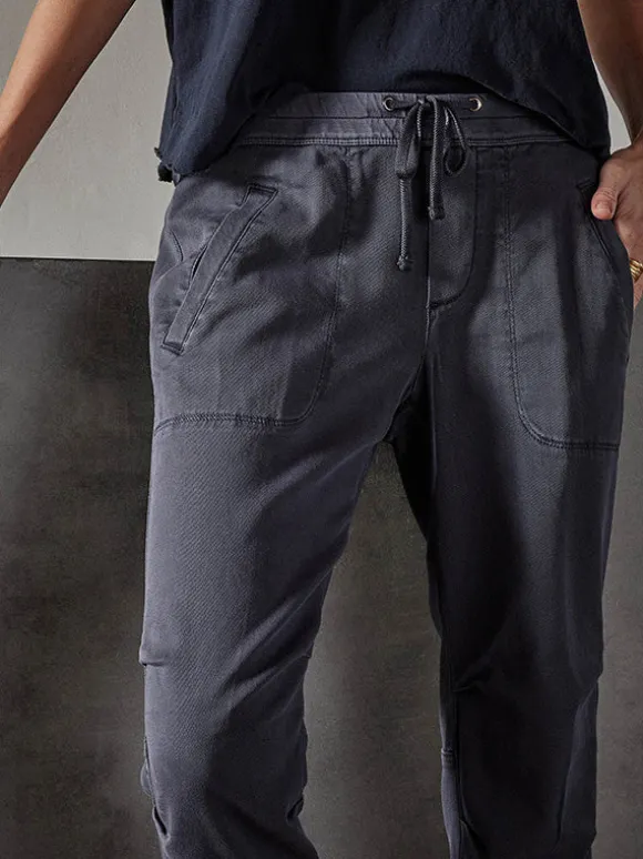Soft Drape Utility Pant in Blue Oil