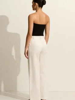 Straight Twill Trouser in Chalk