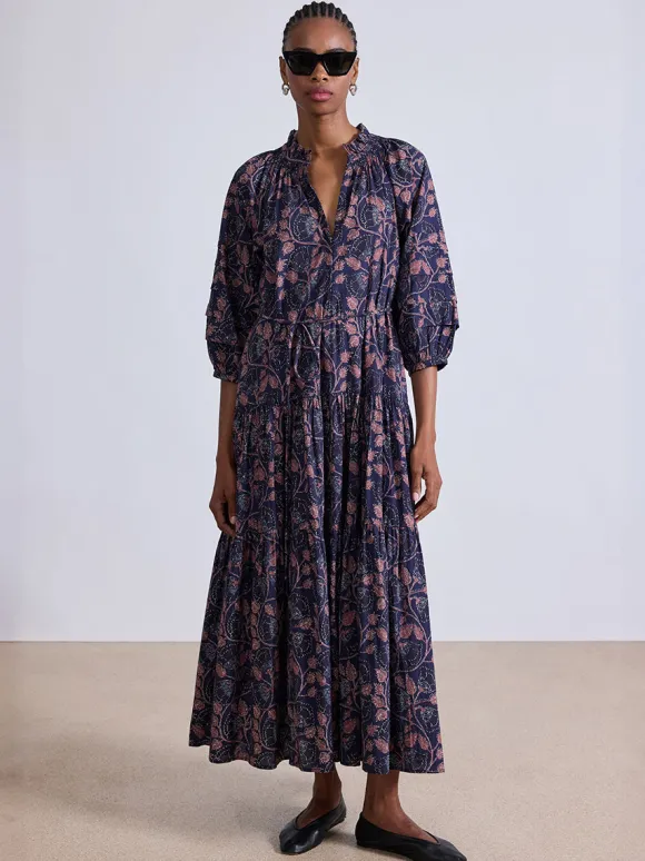Trinidad Maxi Dress in Camille Floral Navy