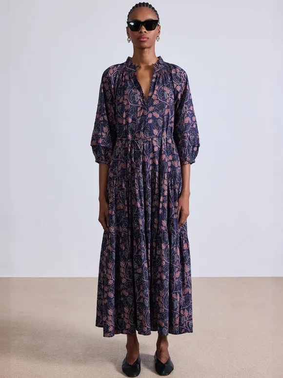 Trinidad Maxi Dress in Camille Floral Navy