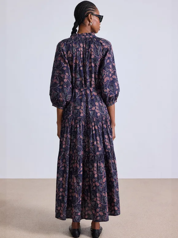 Trinidad Maxi Dress in Camille Floral Navy